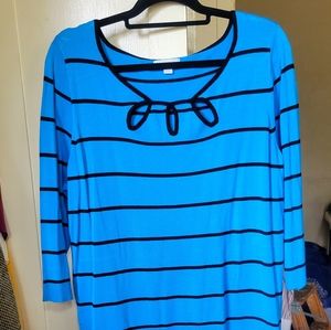 Blue and black striped sweater